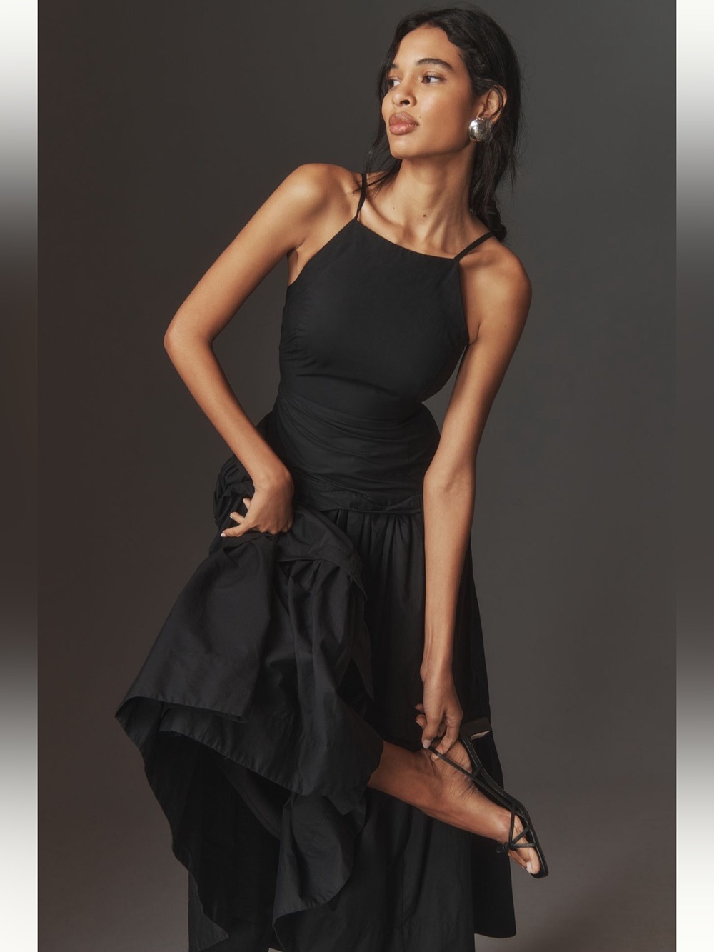 Anthropologie Maeve halter tiered maxi dress
